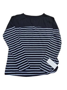 Lilycoco Long Sleeve Black & White Striped Shirt - Small - NWT
